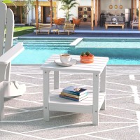 Udpatio Outdoor Side Table For Patio 2Pcs 19 X 16 Inches Adirondack Table Poolside Patio Table Hdpe End Table For Outside Back