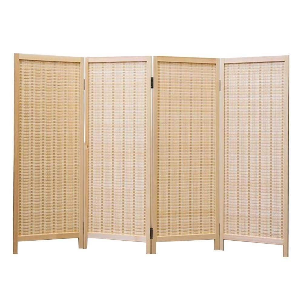 Bamboo Folding Room Divider Privacy Screens, Freestanding Partition Room Divider Screen Partial Partition For Bedroom Study Portable Room Seperating Divider (Color : Natural-4Panels, Size : 120X160C