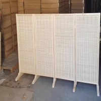 Bamboo Folding Room Divider Privacy Screens, Freestanding Partition Room Divider Screen Partial Partition For Bedroom Study Portable Room Seperating Divider (Color : Natural-4Panels, Size : 120X160C