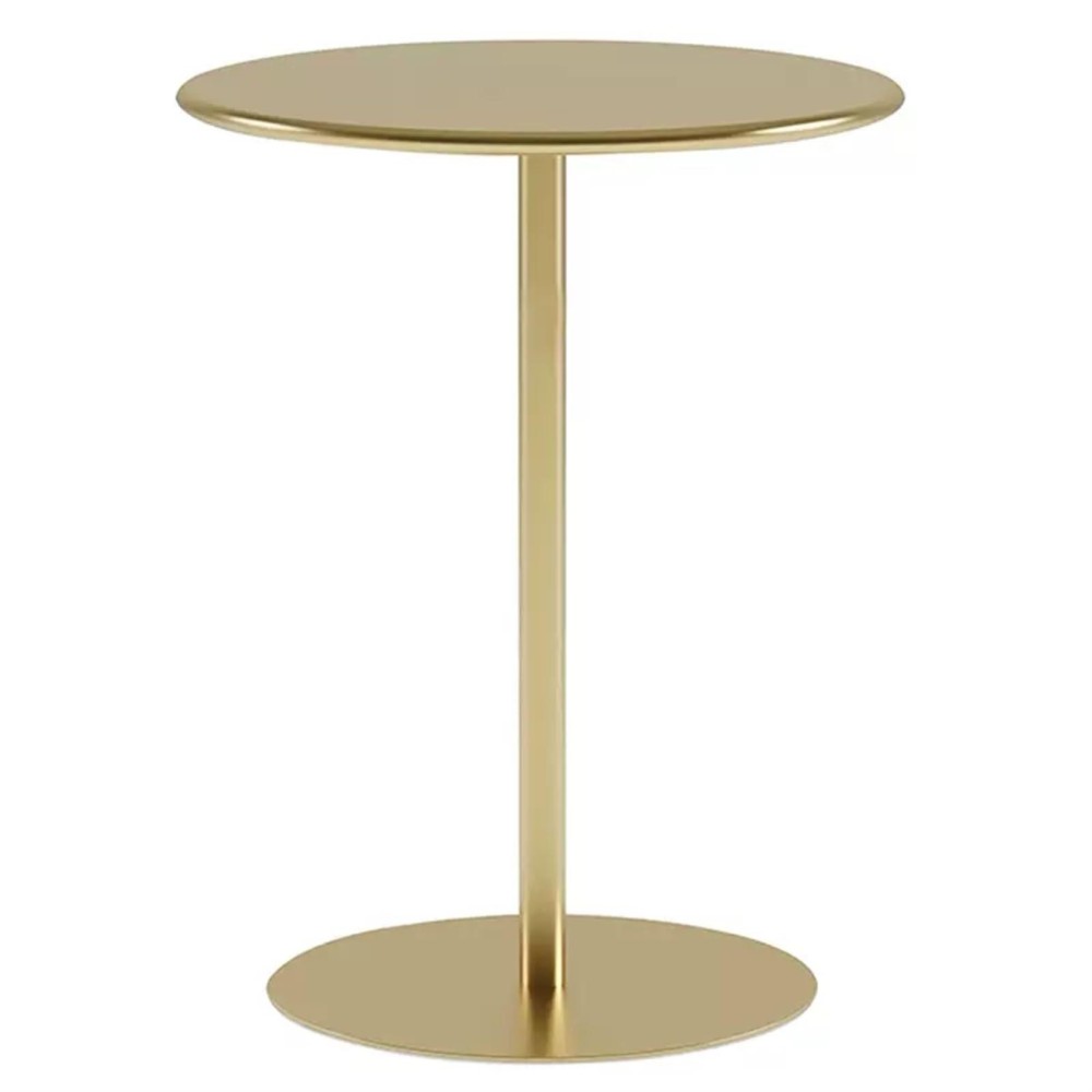 Bistro Table Indoor Outdoor Furniture Round Coffee Table Dining Table With Sturdy Base, For Garden Dining Room Bistro Home Bar, Metal Iron, More Color And Size (Color : Gold, Size : 60X72Cm)