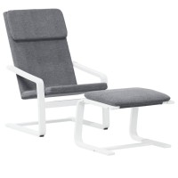vidaXL Relaxing Chair with Footstool Dark Gray Fabric