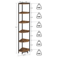 Hzuaneri Corner Shelf Stand Corner Bookshelf Storage Standing Shelf Unit With Metal Frame Plant Stand Corner Bookcase For Li