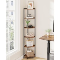 Hzuaneri Corner Shelf Stand Corner Bookshelf Storage Standing Shelf Unit With Metal Frame Plant Stand Corner Bookcase For Li