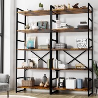 Shintenchi 5 Tiers Bookshelf Classically Tall Bookcase Shelf Industrial Book Rack Modern Book Holder In Bedroomliving Roomhom