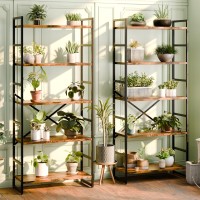 Shintenchi 5 Tiers Bookshelf Classically Tall Bookcase Shelf Industrial Book Rack Modern Book Holder In Bedroomliving Roomhom