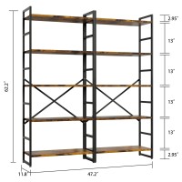 Shintenchi 5 Tiers Bookshelf Classically Tall Bookcase Shelf Industrial Book Rack Modern Book Holder In Bedroomliving Roomhom