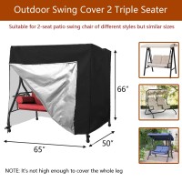 Flymei Outdoor Swing Cover 2 Seater Waterproof Patio Swing Cover Porch Swing Cover 2 Triple Seater Swing Canopy Cover All Weather Protection  65'' (L) X 50''(W) X 66''(H)