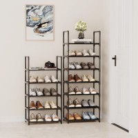 Hockmez 5Tier Small Shoe Rack Stackable Shoe Shelf Storage Organizer For Entryway Hallway Closet Bathroom Living Roomblack5Ti