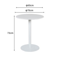 Round Bar Table, Indoor Outdoor Restaurant Pub End Side Table, Metal Cocktail Bistro Table, Coffee Table For Living Room, Balcony, Patio, More Color (Color : Black, Size : Dia 70Cm(27.5