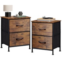 Wlive Nightstand Set Of 2 2 Drawer Dresser For Bedroom Small Dresser With 2 Drawers Bedside Furniture Night Stand End Table