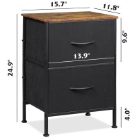 Wlive Nightstand Nightstand With 2 Drawers Bedside Furniture Night Stand Small Dresser For Bedroom College Dorm End Table