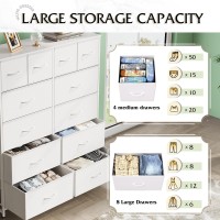 Wlive Tall Dresser For Bedroom With 12 Drawers Dressers Chests Of Drawers Fabric Dresser For Bedroom Closet Fabric Storage