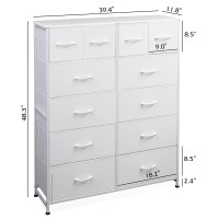 Wlive Tall Dresser For Bedroom With 12 Drawers Dressers Chests Of Drawers Fabric Dresser For Bedroom Closet Fabric Storage