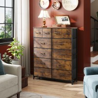 Wlive Tall Dresser For Bedroom With 12 Drawers Chests Of Drawers Fabric Dresser For Bedroom Closet Fabric Storage Dresser Wi