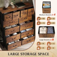 Wlive Tall Dresser For Bedroom With 12 Drawers Chests Of Drawers Fabric Dresser For Bedroom Closet Fabric Storage Dresser Wi