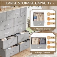 Wlive Tall Dresser For Bedroom With 12 Drawers Dressers Chests Of Drawers Fabric Dresser For Bedroom Closet Fabric Storage