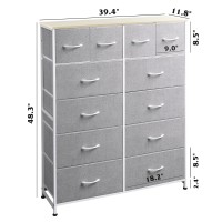 Wlive Tall Dresser For Bedroom With 12 Drawers Dressers Chests Of Drawers Fabric Dresser For Bedroom Closet Fabric Storage