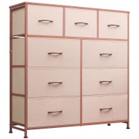 Wlive 9Drawer Dresser Fabric Storage Tower For Bedroom Hallway Entryway Closet Tall Chest Organizer Unit With Fabric Bins