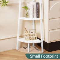 Yoobure Corner Shelf 4Tier Corner Bookshelf With Metal Frame Ladder Corner Shelves Display Shelf For Bedroom Living Room Tal