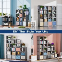 Mavivegue Book Shelf 20 Cube Storage Organizer Diy Bookcase Metal Cube Bookshelf Tall Book Case For Bedroom Living Room Offi