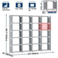 Mavivegue Book Shelf 20 Cube Storage Organizer Diy Bookcase Metal Cube Bookshelf Tall Book Case For Bedroom Living Room Offi