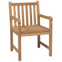 vidaXL Garden Chairs 2 pcs with Cream Cushions Solid Teak Wood 2732