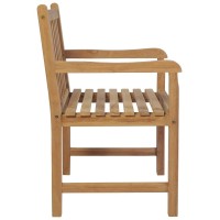 Vidaxl Solid Teak Wood Patio Chairs With Beige Cushions, Outdoor Garden Furniture, Set Of 4, Weather And Rust-Resistant - Retro Style