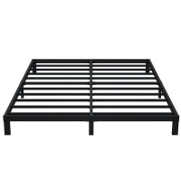 Upcanso 7 Inch California King Bed Frame No Box Spring Need Low Profile Metal Platform Cal King Size Bed Frame Heavy Duty Supp