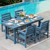 Serwall Patio Dining Table Sets 5Piece Outdoor Hdpe Dining Furniture Set With Umbrella Hole Cutout Table And 4 Chairs All We