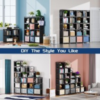 Mavivegue Book Shelf 20 Cube Storage Organizer Diy Bookcase Metal Cube Bookshelf Tall Book Case For Bedroom Living Room Offi