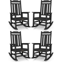 Serwall Outdoor Rocking Chair Black Set Of 4