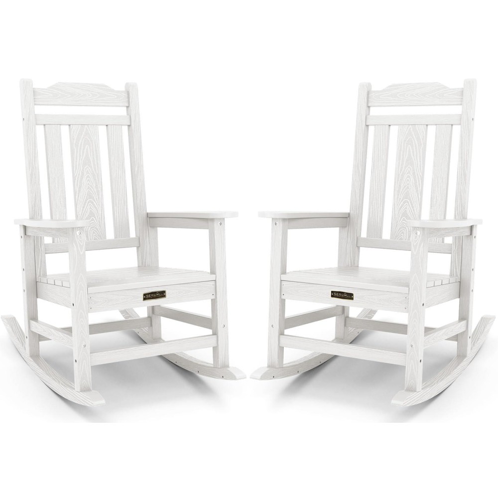 Serwall Outdoor Rocking Chair White Set Of 2