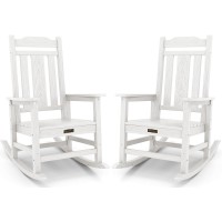 Serwall Outdoor Rocking Chair White Set Of 2