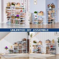 Mavivegue 8 Tiers Large Shoe Rack Tall Metal Shoe Organizer 5055 Pairs Boots And Shoe Storage Shelf Large Stackable Shoe Rac