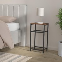 Yifeel Side Table 3 Tier End Table With Storage Tall Telephone Table Night Stand For Small Spaces Sturdy Metal Frame Living