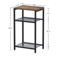 Yifeel Side Table 3 Tier End Table With Storage Tall Telephone Table Night Stand For Small Spaces Sturdy Metal Frame Living