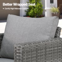 Ovios Patio Furniture Set 7 Pieces Outdoor Wicker Rattan Sofa Couch With 4 Chairs Ottomans And Comfy Cushions All Weather Hig