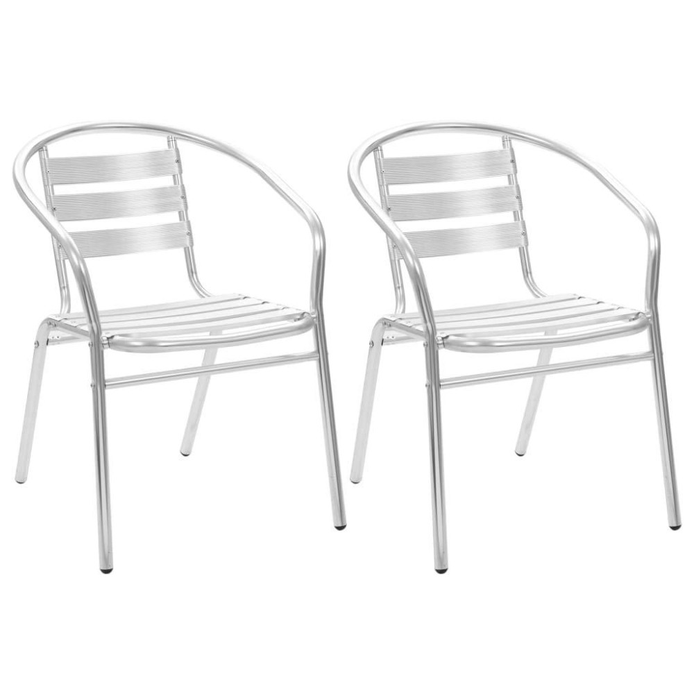 Vidaxl Aluminum Stackable Patio Chairs For Outdoor Use - 2 Pcs Set
