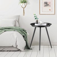 Round End Table Small Side Table Mini Metal Bedside Table For Living Room Bedroom Bed Side Sofa Side Mid Century Modern De