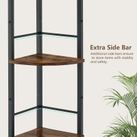 Tajsoon Small Corner Shelf Stand 3 Tier 396 Industrial Corner Ladder Shelves Corner Display Shelf Tall Corner Bookshelf She