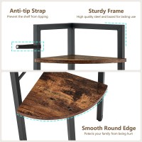 Tajsoon Small Corner Shelf Stand 3 Tier 396 Industrial Corner Ladder Shelves Corner Display Shelf Tall Corner Bookshelf She