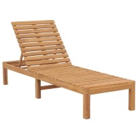 Vidaxl Set Of 2 Solid Teak Wood Sun Loungers- Adjustable Backrest, Slatted Comfortable Design For Outdoor Living Space, Farmhouse Style
