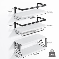 Fixwal 31 Tier Wall Mounted Bathroom Shelves Over Toilet Rustic Wood Floating Shelves With Metal Frame And Towel Bar For Bathr