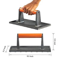 Vivicreate Bacon Press Griddle Press Grill Press Meat Press Cast Iron Grill Press Cast Iron Griddle Iron Press Cast Iron