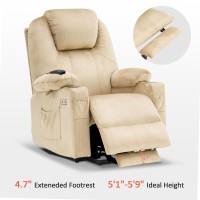 Mcombo Large Power Lift Recliner Chair Sofa With Massage And Heat For Big And Tall Elderly People 3 Positions Cup Holders And