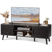 Superjare Tv Stand For 55 Inch Tv Entertainment Center With Adjustable Shelf 2 Cabinets Tv Console Table Media Console Soli