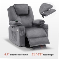 Mcombo Large Power Lift Recliner Chair Sofa With Massage And Heat For Big And Tall Elderly People 3 Positions Cup Holders And