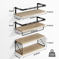 Fixwal 3+1 Bathroom Shelves Over Toilet  Floating Shelves Wall Mounted With Metal Frame And Towel Bar For Bathroom  Kitchen  Bedroom  Living Room (Rustic Brown)