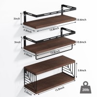 Fixwal 31 Tier Wall Mounted Bathroom Shelves Over Toilet Rustic Wood Floating Shelves With Metal Frame And Towel Bar For Bathr