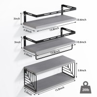 Fixwal 31 Tier Wall Mounted Bathroom Shelves Over Toilet Rustic Wood Floating Shelves With Metal Frame And Towel Bar For Bathr